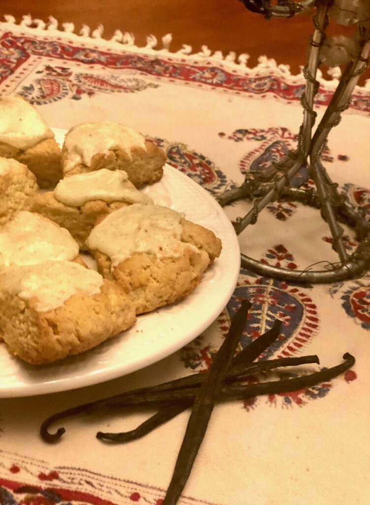 vanilla bean eggnog scones
