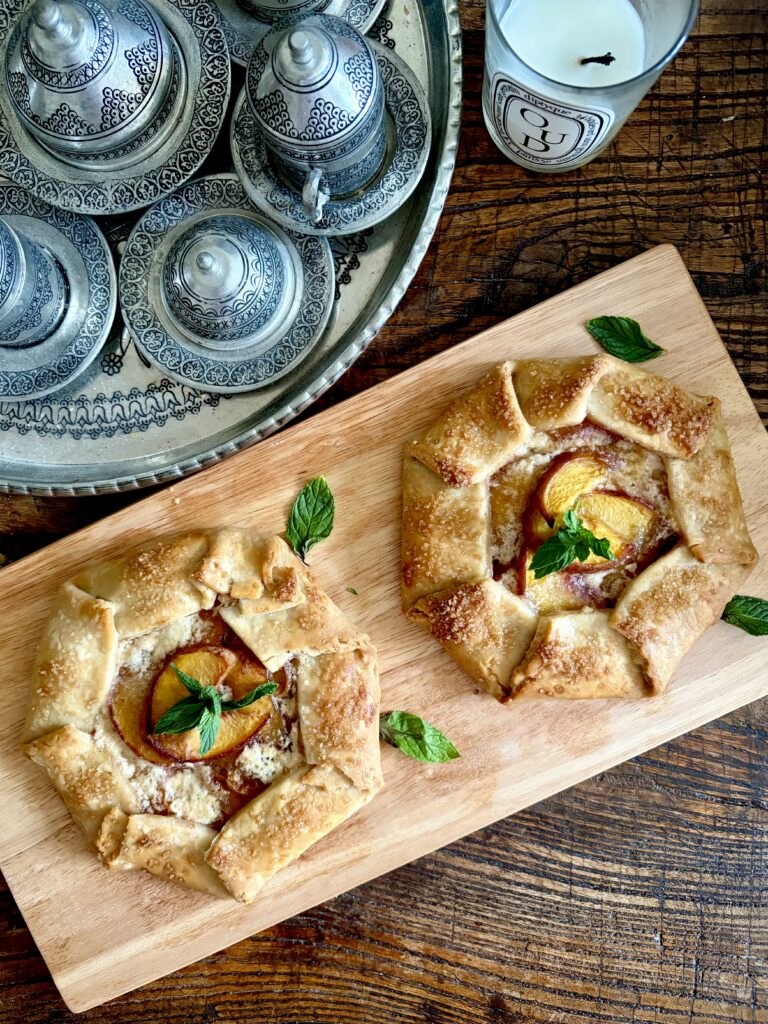 Balsamic Roasted Peach Galettes with Vanilla Bean Mascarpone